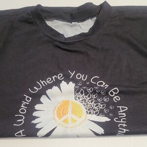 Black Peace Daisy Long Sleeve Tee